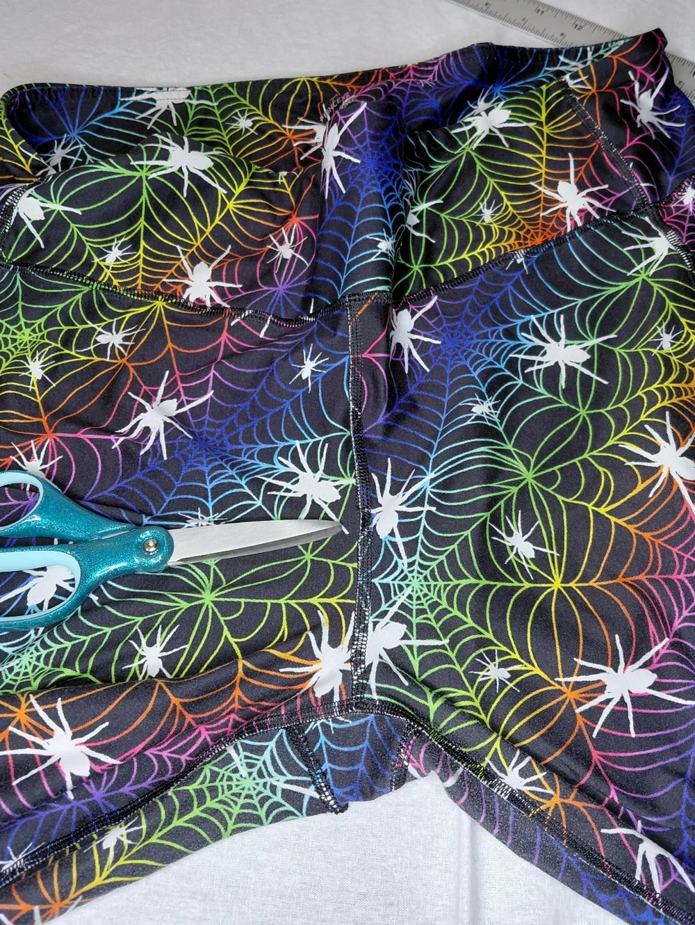 Princess Awesome Plus Size Women’s Black Rainbow Spiderweb Print Leggings